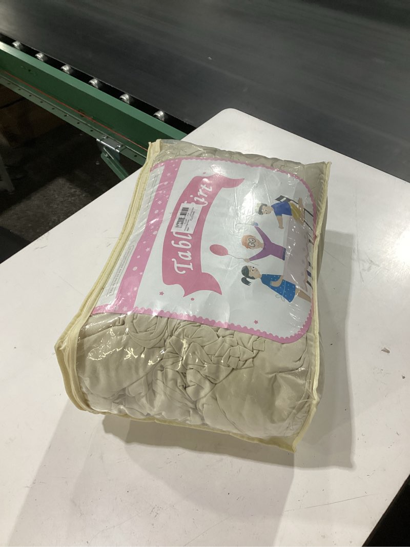 Condition photo showing Good Condition for 6 pack beige table cloth for 8 foot rectangle tables spandex fitted tablecloth 8ft stretch table covers skirt beige banquet tablecloths wrinkle free tablecloth for party wedding birthday event beige 8ft(6 pack)