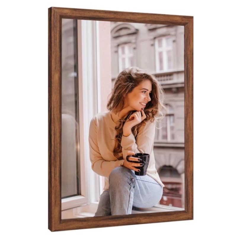 14x17 Frame Rustic Brown, Distressed 17x14 Picture Frame, Art Pic Hanging Poster Frame, 14 by 17 Gal