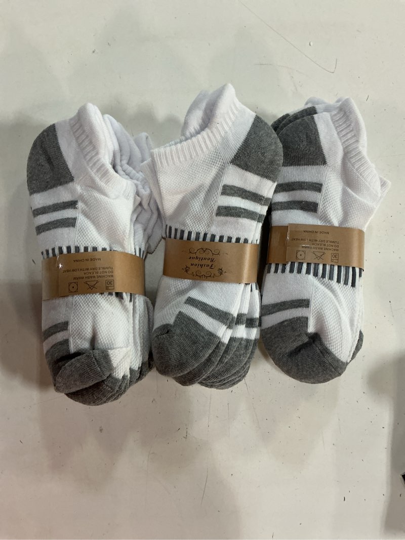 Condition photo showing Good Condition for otecka unisex basic performance ankle socks with moisture-wicking - cushion comfort ankle socks, white - 3 packs, large-x-large