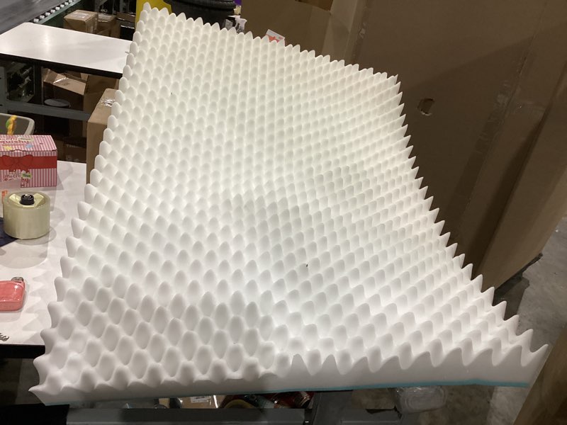 Condition photo showing As Is for (Used,Similar to, size may be different)\n\nAK TRADING CO. 2.5\\\" x 36\\\" x 72\\\" Thick Convoluted Hospital Mattress Pad, Egg Crate Foam Foam Sheet | Mattress Pad (Medical Bed, Mattress Topper, Chairs) - Made in USA (2.5\\\" x 36\\\" x 72\\\"), White