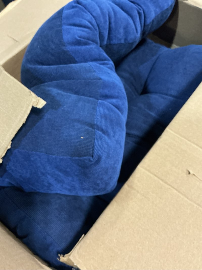 Condition photo showing Good Condition for laniti 24” inch extra large floor cushions tufted floor pillow for adults square meditation ultimate comfort oversized pillows for floor cushion (navy)