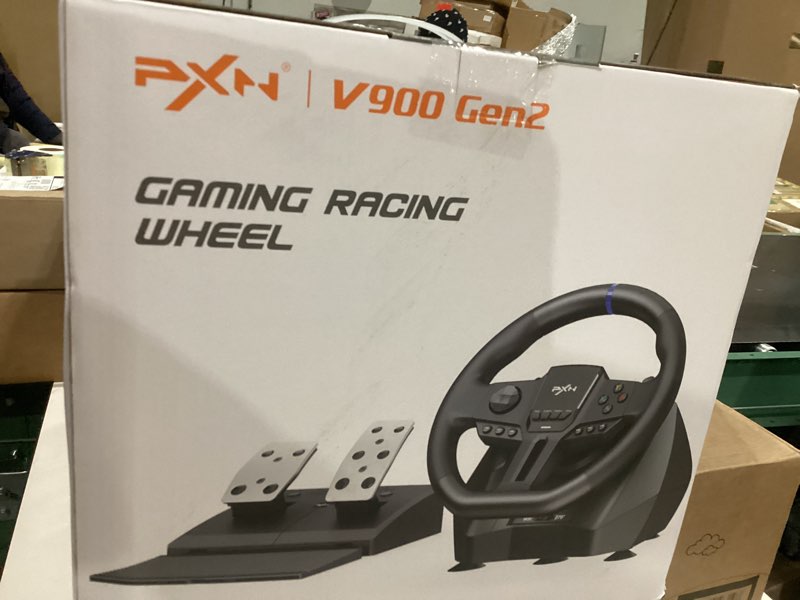 Condition photo showing New/Like New for PXN V900 GEN2 PC Racing Wheel 270°/900° Dual Mode Rotation Magnetic Sensor Gaming Steering Wheel with RGB Pedals and Upgraded Type-C Interface Support PXN Wheel App Compatible with PC PS4 PS3 Xbox Series X|S Xbox One Switch