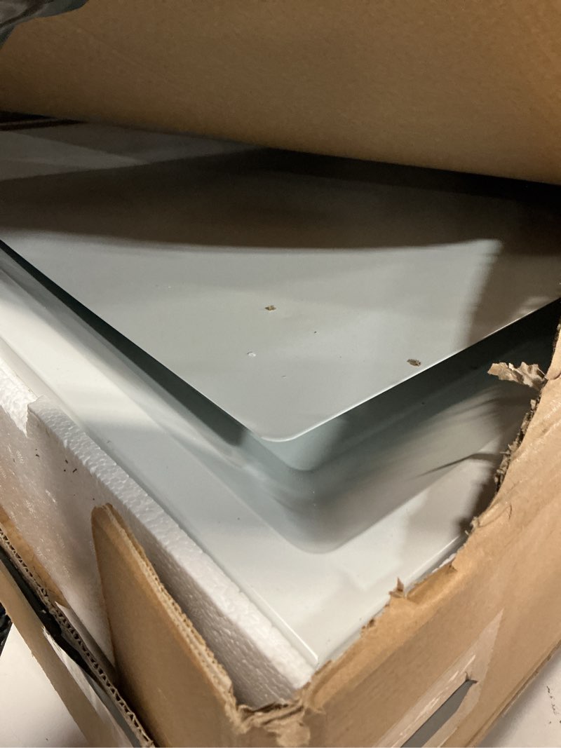 Condition photo showing As Is for Fits 24x24 Steel T-Bar Drop Ceiling Grid | 2x2 Feet Lay in Steel Air Supply Diffuser with Round 12" [Neck Size] by Handua | 2 Cone | Drop Celing Vent | White | Outer Dimension: 23-3/4" x 23-3/4" 1 12" Neck [2 Cone]