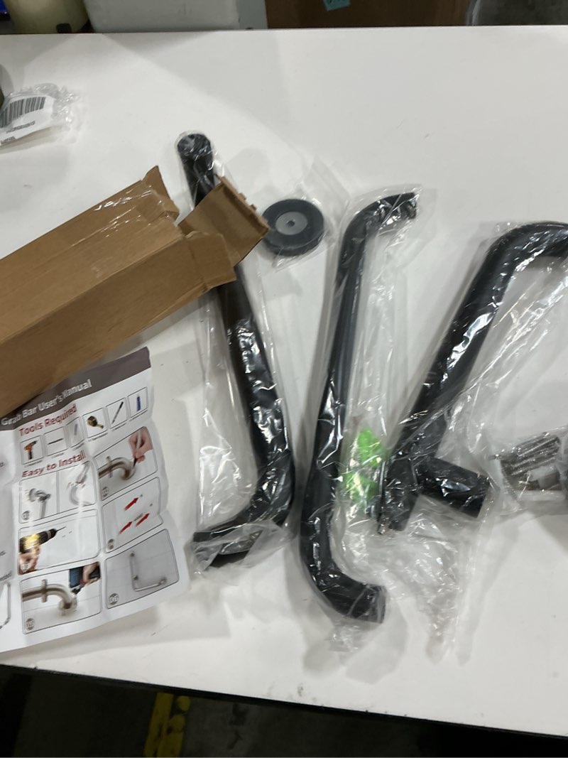Condition photo showing New/Like New for l-shaped shower grab bar black (similar to stock photo)