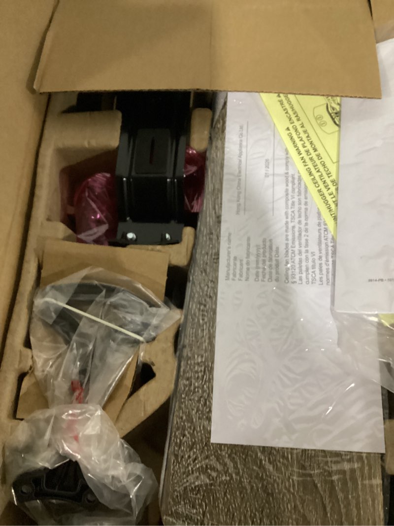 Condition photo showing Good Condition for harbor breeze armitage 42-in flush mount matte black with black/cocoa blades ceiling fan with light ( 4 -blade )
