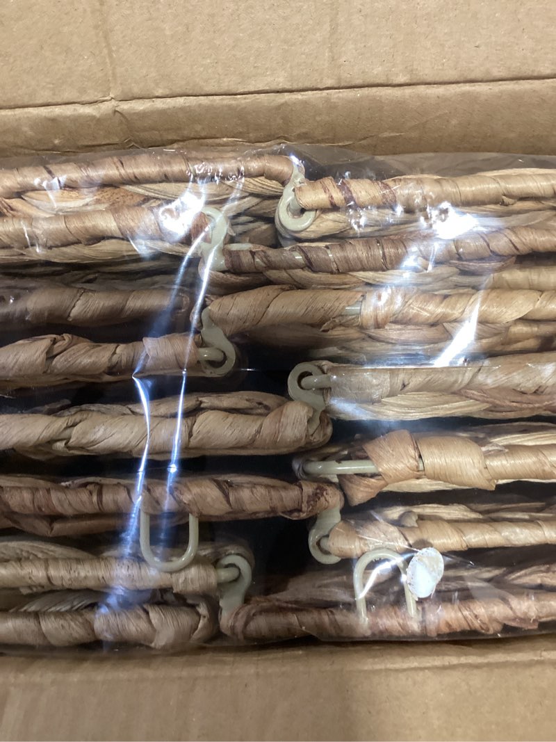 Condition photo showing New/Like New for 10.5x10.5 Water Hyacinth Storage Baskets, Collapsible Square Wicker Baskets Cube Storage Bins for IKEA Kallax, Set of 3