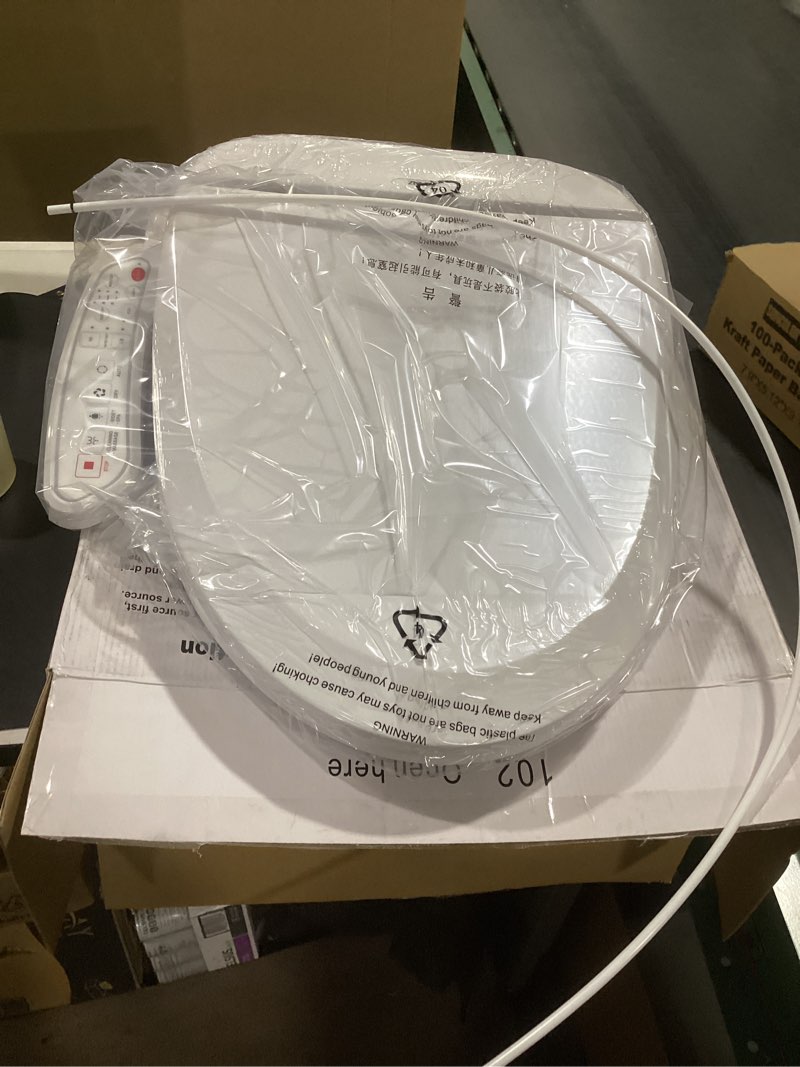 Condition photo showing Good Condition for ZMJH ZMA102 Bidet Toilet Seat, Unlimited Warm Water, Vortex Wash, Electronic Heated, Warm Air Dryer, Rear and Front Wash, LED Light, Need Electricity, White, (Elongated)