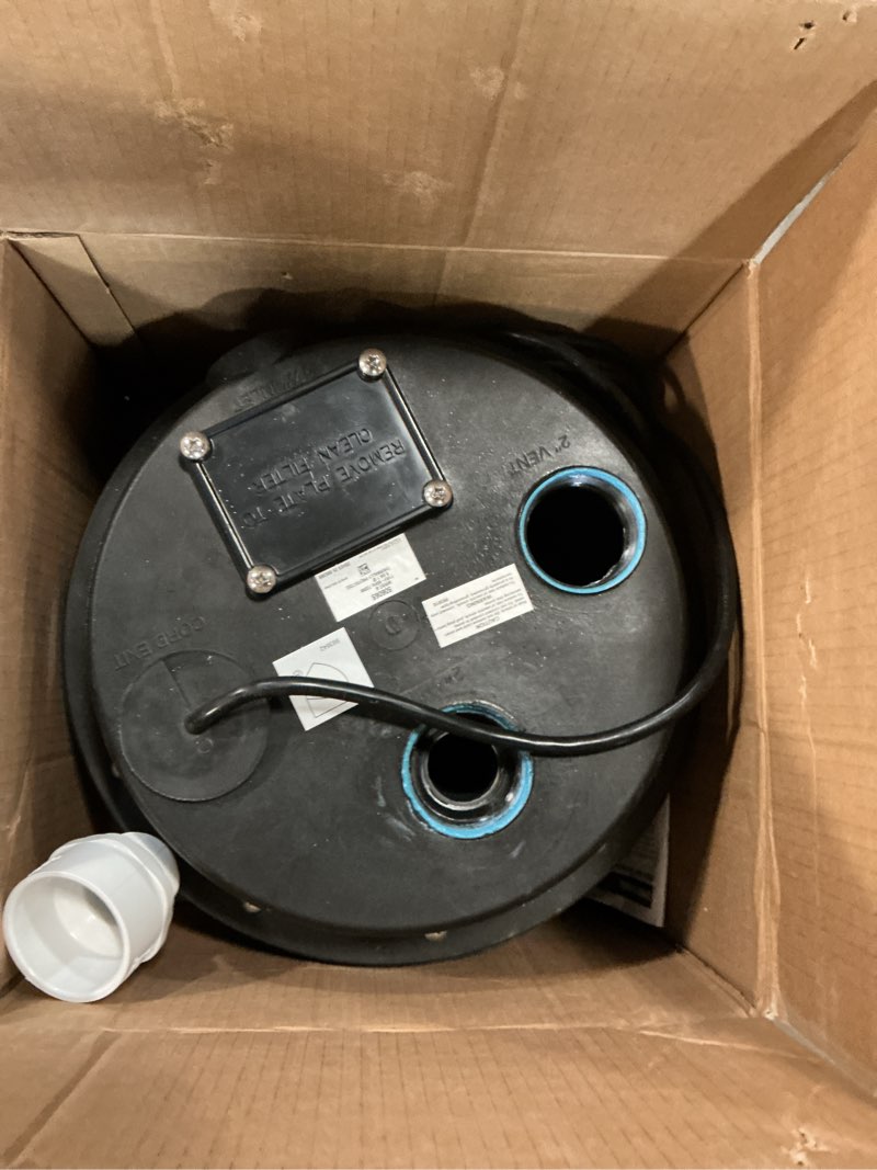 Condition photo showing item condition for little giant wrsc-6 115-volt, 1/3 hp, 2760 gph compact under sink drainosaur automatic sump pump/basin system with 10-ft. cord, black/blue, 506065 1.5 system
