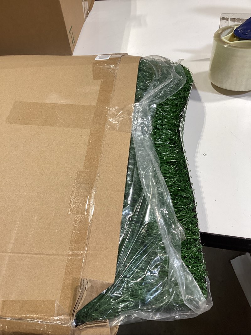 Condition photo showing Good Condition for artificial grass puppy pee pad for dogs and small pets - set of three 30x20 inch, reusable 3-layer turf pads for dogs - indoor and outdoor fake grass potty pet supplies by petmaker large 3-layer replacement pads