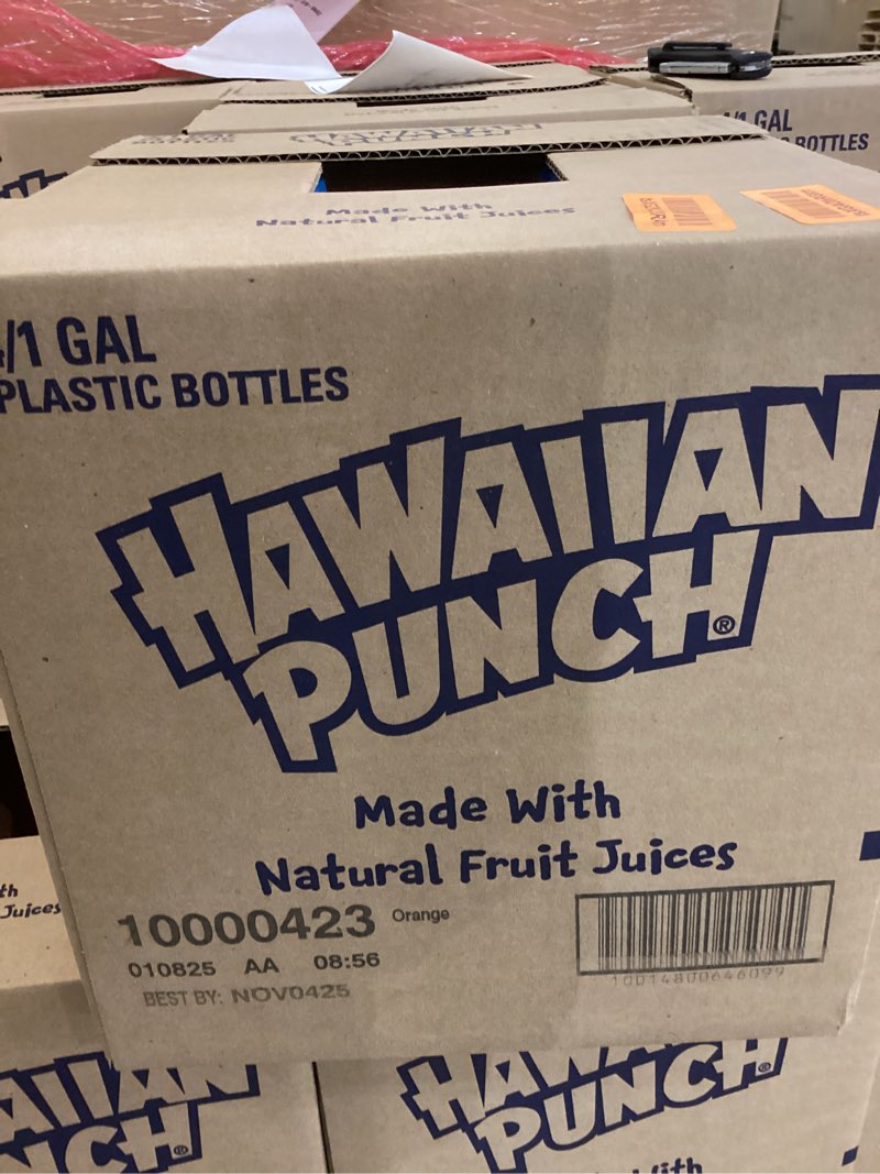 Hawaiian punch four 1 gallon bottle pack orange flavor 