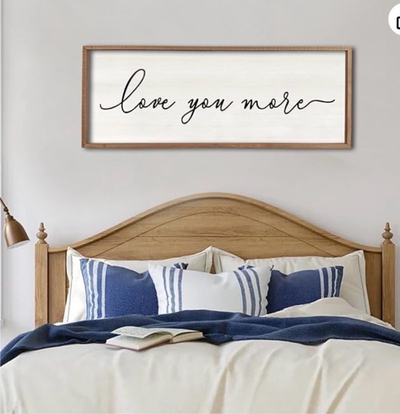 comurdyo Love You More Sign 40''×15'' Master Bedroom Above Over Bed Wall Decor Modern Farmhouse Larg