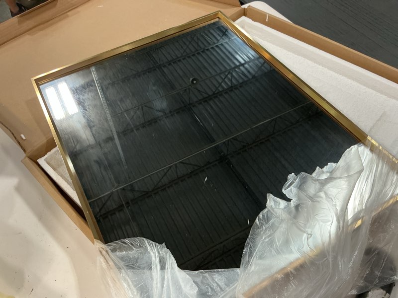 Condition photo showing Good Condition for AAZZKANG Bathroom Mirror Rectangular Decorative Metal Mirrors for Wall with Frame Bedroom Living Room Home Decor Gold 20"x16" 20"L x 16"W Gold