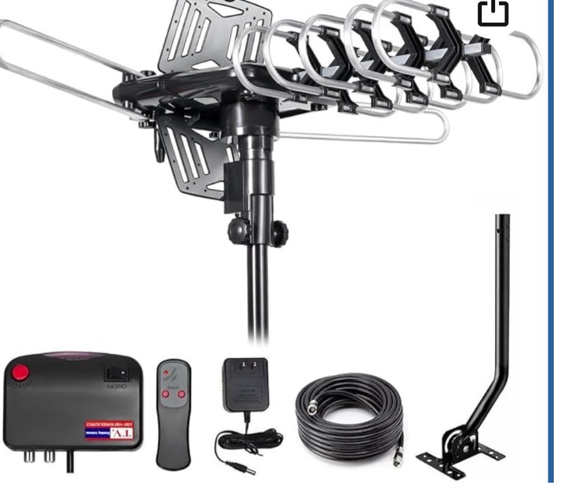 2026 Upgraded Outdoor TV Antenna for Smart TV,360° Omni-Directional Reception Long 150+ Miles Range Enhance VHF&UHF 4K Ready HDTV Antenna with Added Stability for Outdoor/Attic- 25ft RG6 Coax Cable