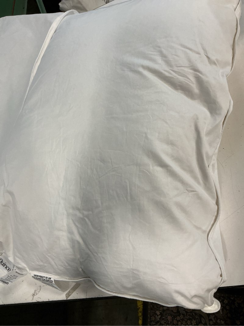 Condition photo showing As Is for quince premium down alternative pillow standard, 1 piece