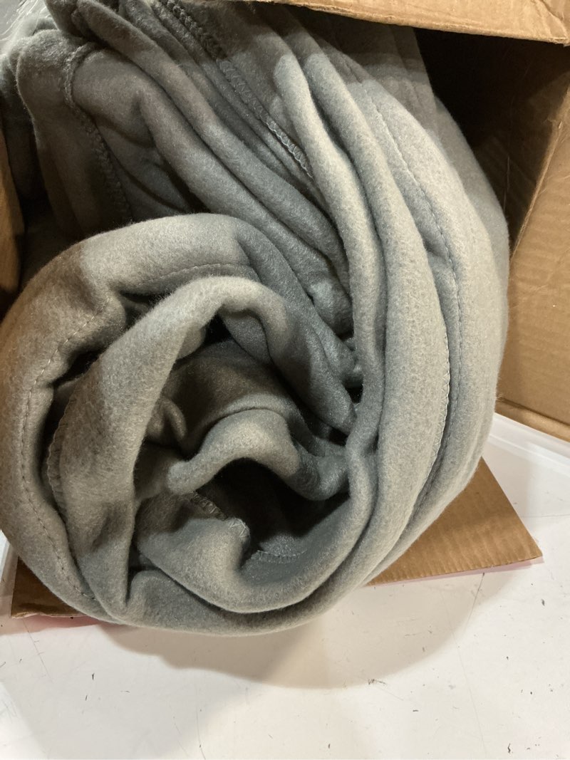 Condition photo showing As Is for sunbeam electric heated bed blanket gray soft brushed fleece 12 heat settings twin 84 x 62