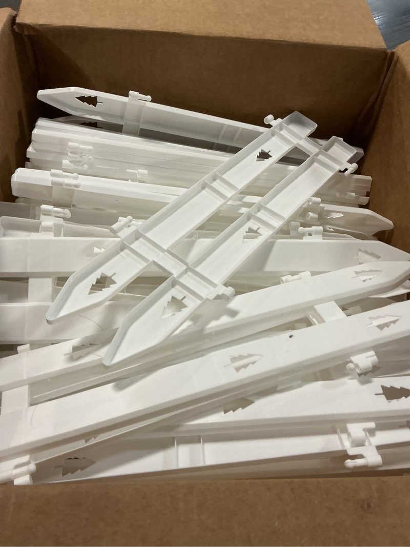 Condition photo showing As Is for Extra Height 16” Christmas Tree Fence, 36pcs Christmas Tree Gate, White Christmas Fence Decorations for Cat, Small Dog, Suit for Christmas, Birthday, Wedding Decoration