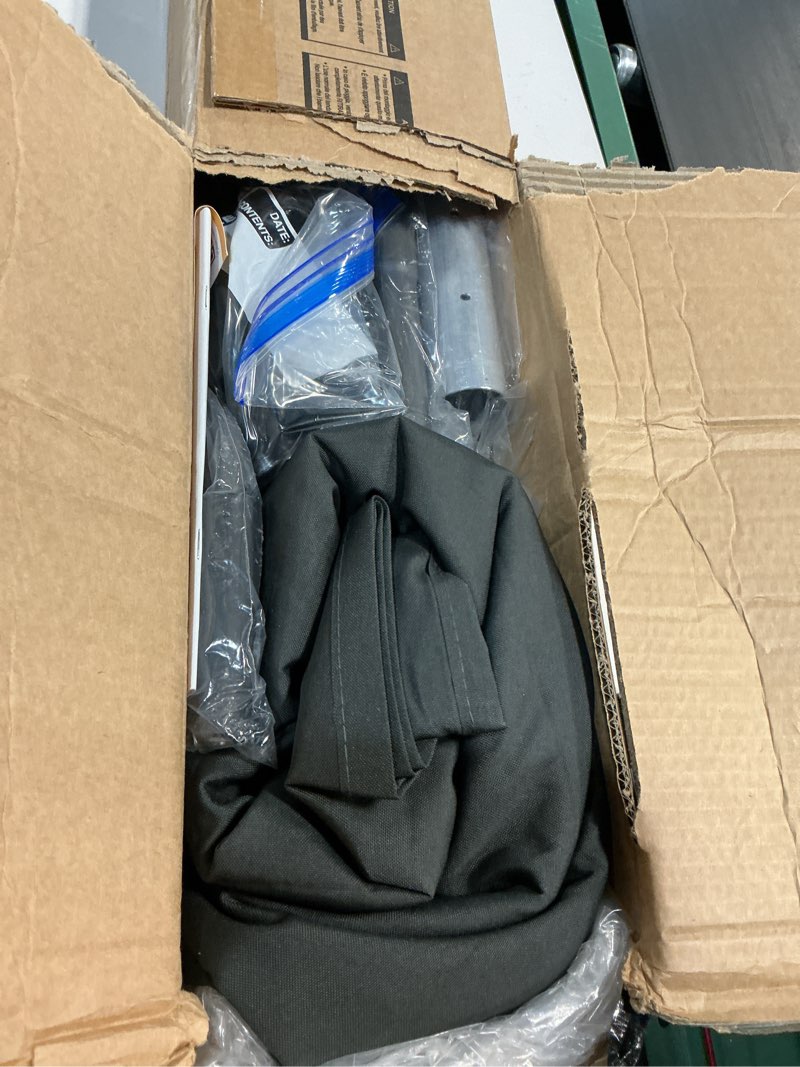 Condition photo showing New/Like New for homedemo manual retractable awning, 118" w x 118" h retractable side bar 47-59", outdoor patio awnings height adjustable 82-118", no drilling awings for backyard garden porch outside carbon gray 118"w x 118"h carbon gray