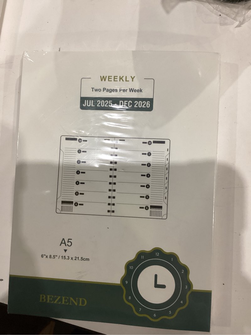 Condition photo showing New/Like New for BEZEND 2026 Planner Weekly and Monthly (6" x 8.5"), 2-Column Calendar Book (Jul 25-Dec 26), Dual Schedule for Daily Appointment, Easy Track Tabs, Spiral Bound, PU Leather Softcover, Prussian Blue Medium 6" x 8.5" Softcover-Spiral Bound Prussian Blue
