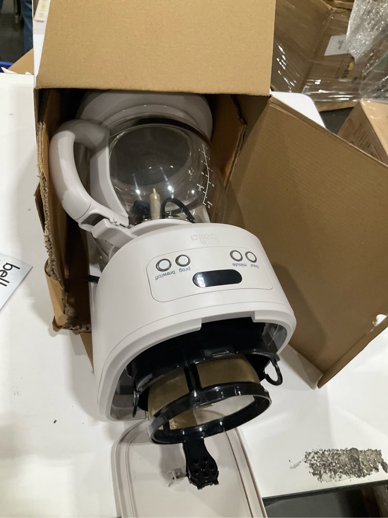 Condition photo showing Good Condition for bella 12 cup programmable coffee marker, reusable dishwasher safe accessories, easy lcd diaply, auto shutoff, 900 watt, oatmilk