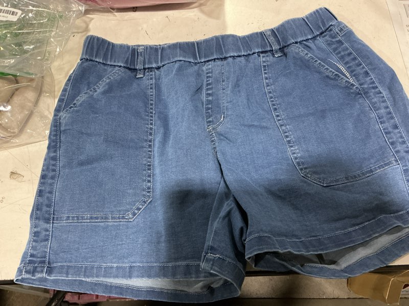 Condition photo showing Good Condition for hvepuo womens jean shorts high waisted summer cotton stretchy casual pull on beach elastic waist denim shorts with pockets x-large dark blue