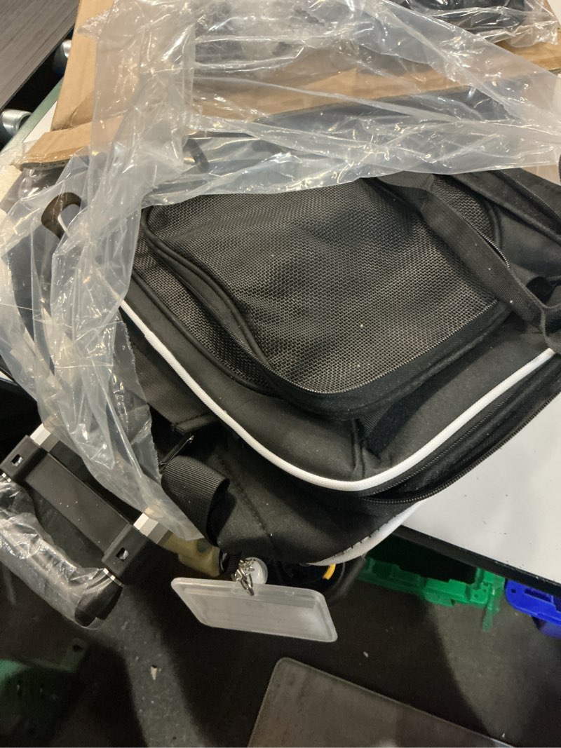 Condition photo showing As Is for Petskd Top-Expandable Pet Carrier with Wheels 17x12x8.5 Inches JetBlue Allegiant Spirit Airline Approved, Soft-Sided Carrier for Small Cat Dog with Locking Safety Zippers and Anti-Scratch Mesh(Black) 17.0"L x 12.0"W x 8.5"H Black with Wheels