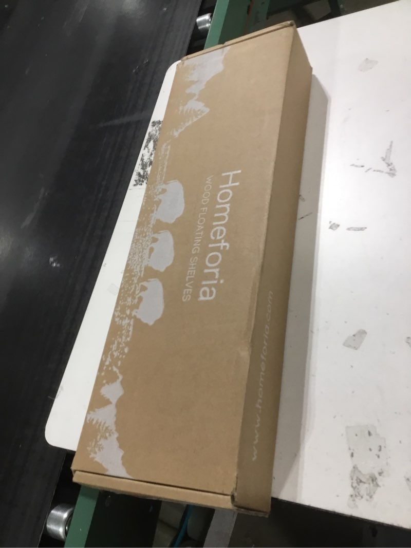 Condition photo showing New/Like New for Homeforia 24inch Oak Floating Shelf for Wall, High End Solid Real Wood 24 inches Long Floating Shelves for Bathroom, Honey Oak Wooden Floating Shelves, Heavy Duty Bracket, 24 X 6.5 X 1.75 in, Set of 2 Honey Oak - Warm Amber Tone Pack of 2 24 inch