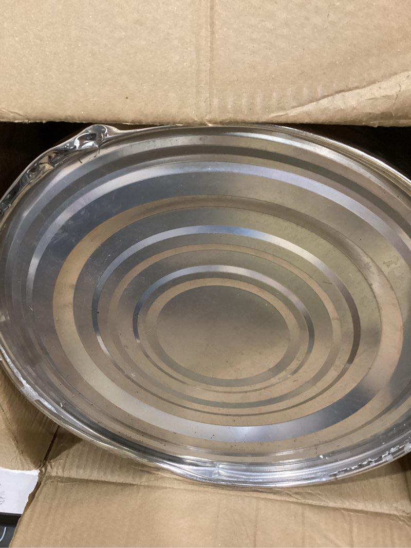 Condition photo showing As Is for 40lb stainless steel dog food storage container, large capacity metal pet food storage container with scoop, airtight dog & cat food treat bin for dry food keep fresh for multi-pet households stainless steel 40lb