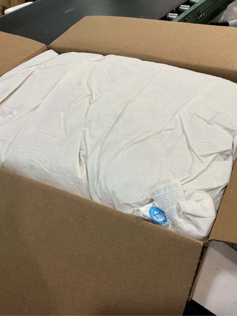 Condition photo showing Good Condition for luxury goose feather down pillow, 3-chamber 5 star hotel pillow for deep sleep, soft bed pillows for neck pain relief, perfect for side, back sleepers, 100% cotton shell (1 pack,king(20"x36")) white king (1 pack)