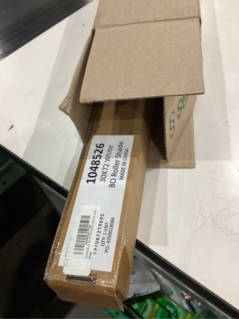 Condition photo showing New/Like New for LEVOLOR Basics Cordless Fabric Roller Shade, Easy to Install Blackout Shades for Windows, Neutral White, Fits up to 30” Width and 72” Length, Home Solution for Any Space or Room Decor 30"W x 72"H White 1