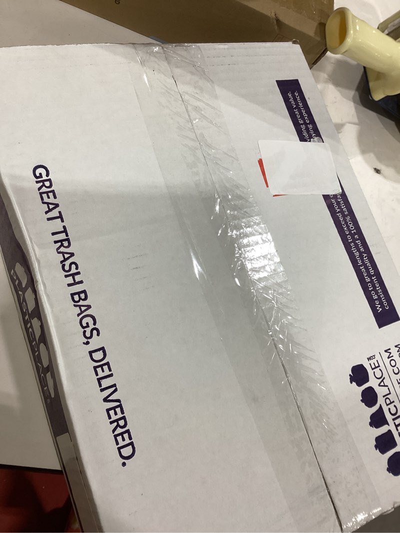 Condition photo showing Good Condition for Plasticplace 64-65 Gallon Black Trash Bags, Heavy Duty Toter Can Liners, Tear & Leak-Proof, Industrial Strength, 25 Count, Large Garbage Bags for Kitchen & Commercial Use 1.2 Mil, 50" x 60" 1 Count (Pack of 25)