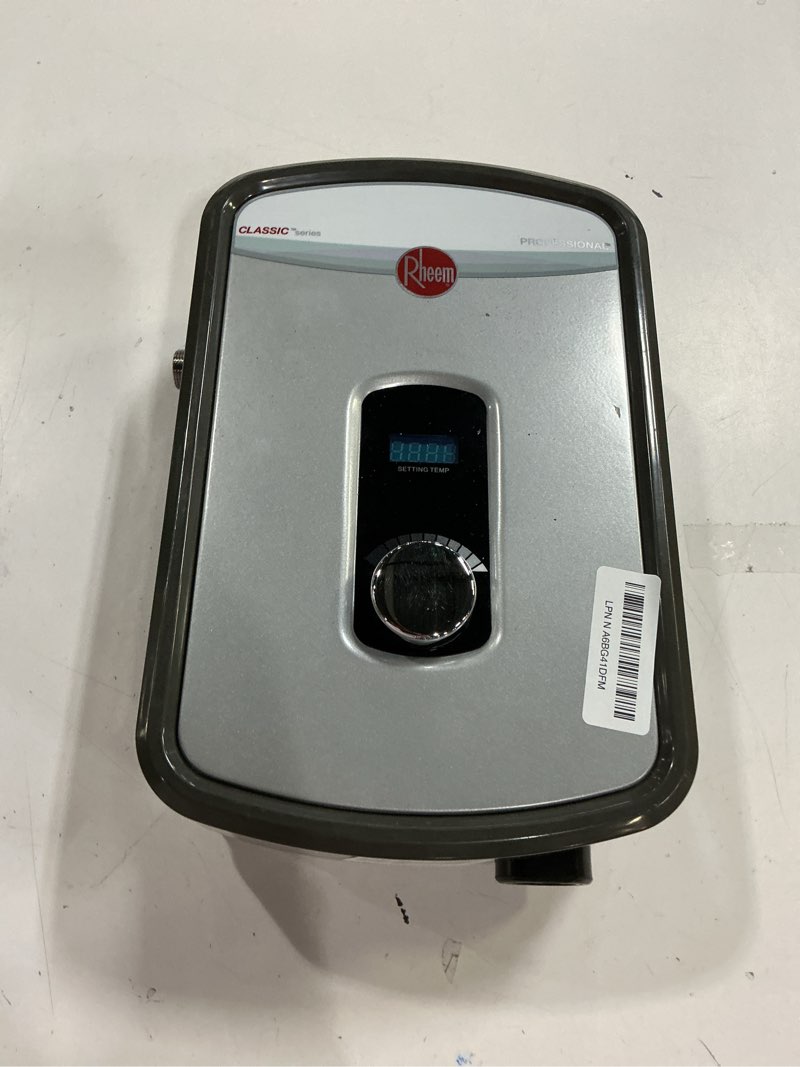 Condition photo showing As Is for Rheem 11kW 240V Tankless Electric Water Heater Point-of-Use, 11 kw