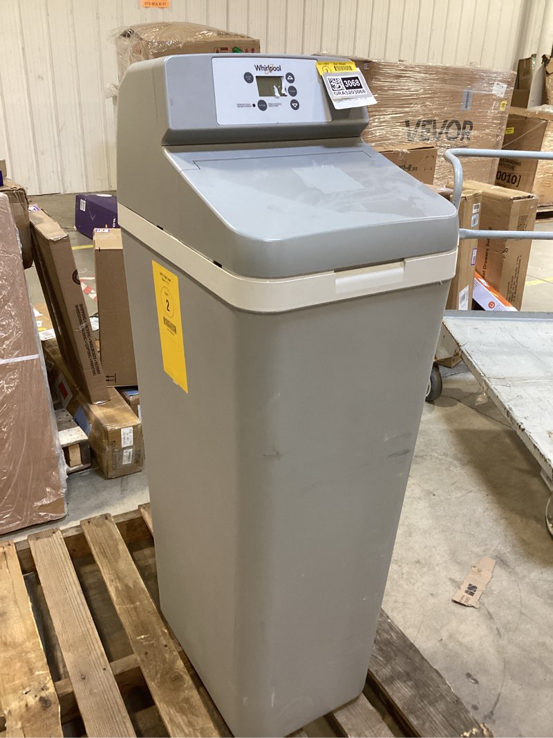 Condition photo showing As Is for whirlpool 33000 -grain water softener for hard water and iron reduction