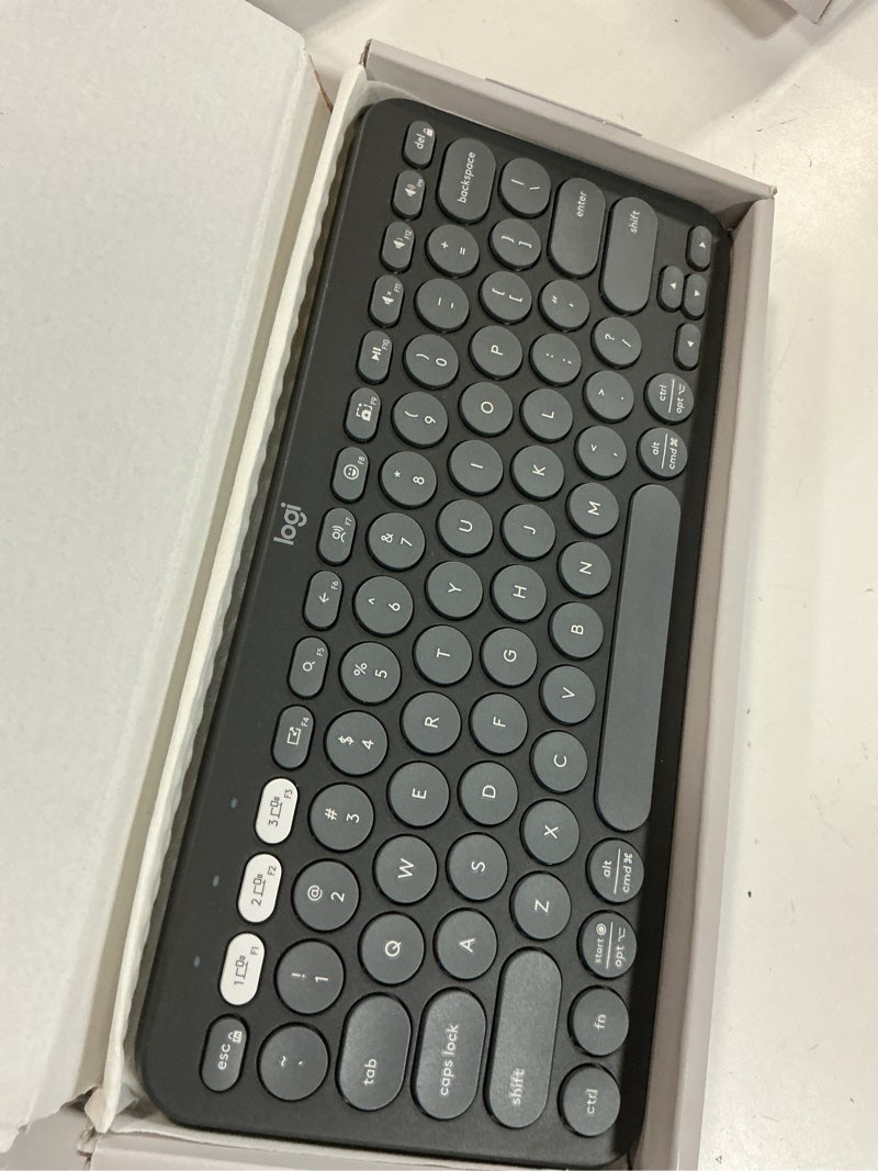 Condition photo showing Good Condition for logitech pebble keys 2 k380s, multi-device bluetooth wireless keyboard with customizable shortcuts, slim and portable, easy-switch for windows, macos, ipados, android, chrome os - tonal graphite pc keyboard graphite