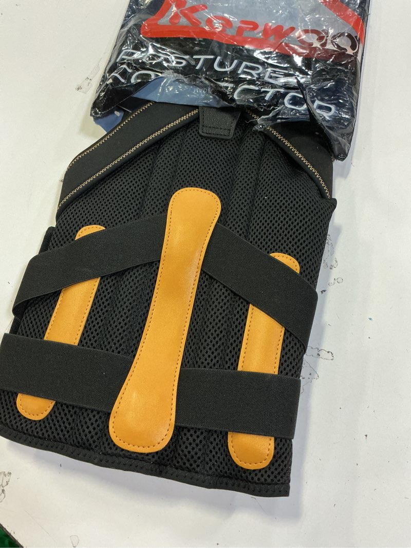 Condition photo showing Good Condition for Kepwaa Posture Corrector for Women and Men, 5 Full Back Support Brace Rods, FSA&HSA Eligible, Adjustable Shoulder Straightener, Improving Hunchback Posture, Upper and Lower Back, Neck Pain Relief Medium Black Yellow