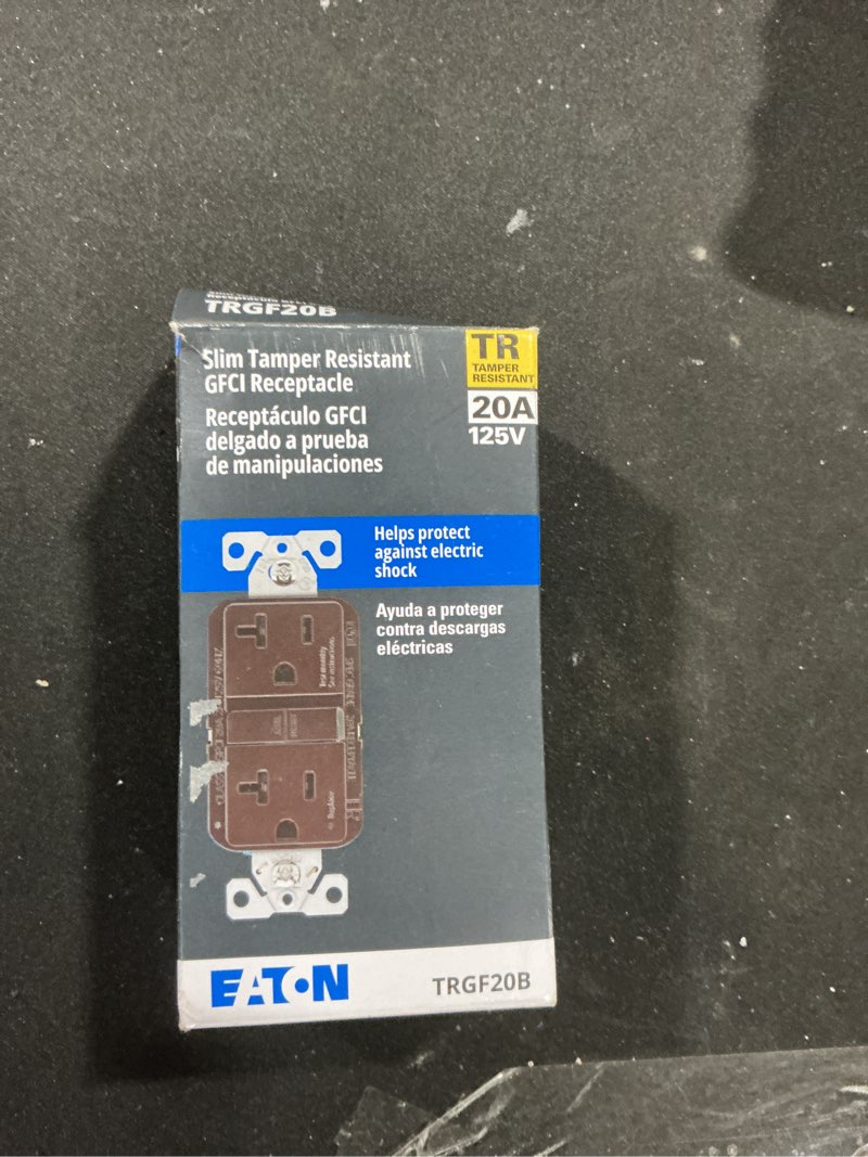 Condition photo showing As Is for (Similar to stock photo ) Cooper Wiring Devices Eaton TRGF20W GFCI Self-Test 20A -125V Tamper Resistant Duplex Receptacle Slim Design, White