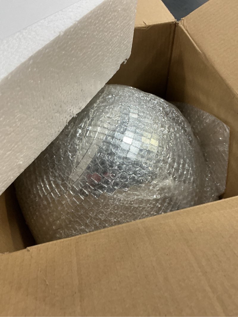 Condition photo showing New/Like New for youdepot disco ball 12-inch – large hanging mirror ball disco ball decor for disco party decorations, weddings, events, disco christmas decor, and home celebrations 12 in