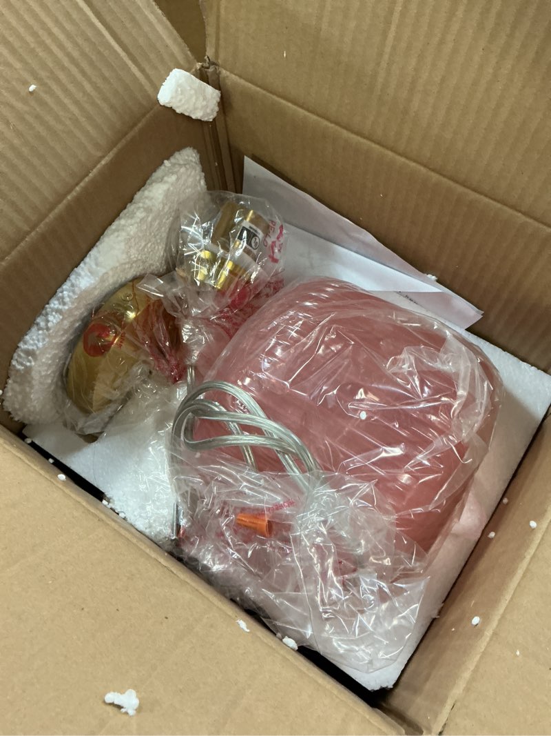 Condition photo showing Good Condition for river of goods digby glass and metal globe shade pendant light - n/a pink