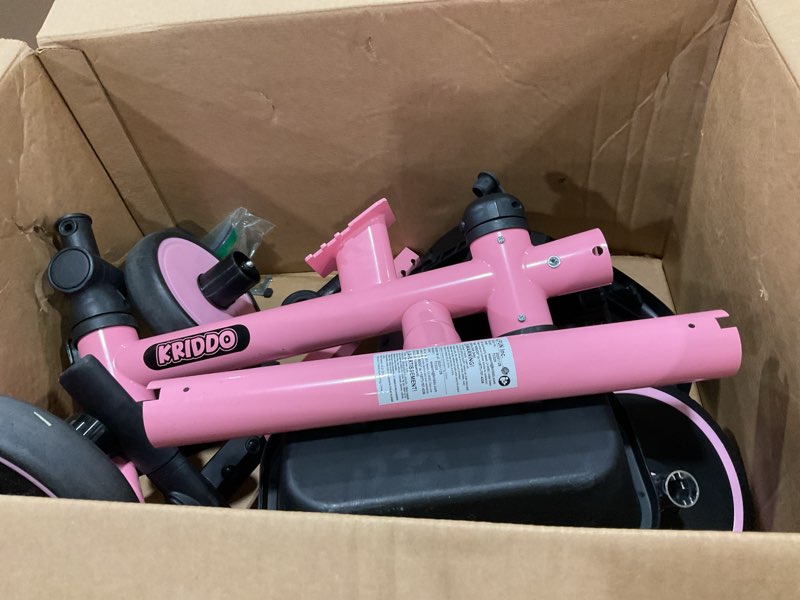 Condition photo showing As Is for kriddo tricycle for 2-5 year olds - pink toddler trike with gift for 24 month to 4 year old girls