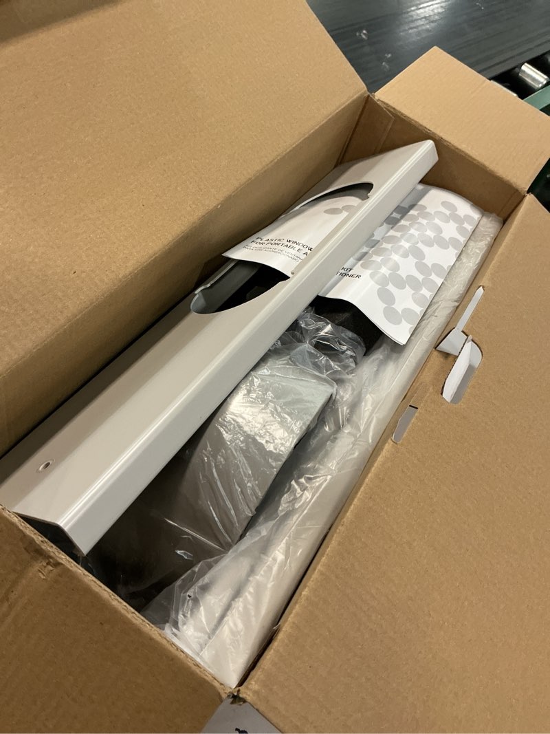 Condition photo showing As Is for portable air conditioner window kit, adjustable vertical/horizontal sliding window kit plate for unit, ac window vent seal suitable for 5.9” ac exhaust hose ac window kit-5.9"