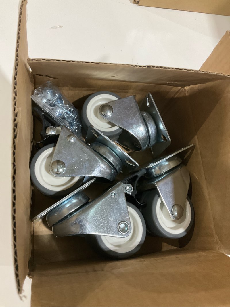 Condition photo showing As Is for 2 inch Swivel Caster Wheels Set of 4 Total Capacity 880 lbs Heavy Duty Casters for Furniture No Noise TPR Wheels with Screws