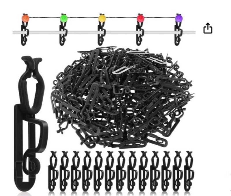 Blulu 1000 Pcs Christmas Light Clips Hooks, Outdoor Universal Gutter and Shingle Clip Compatible wit