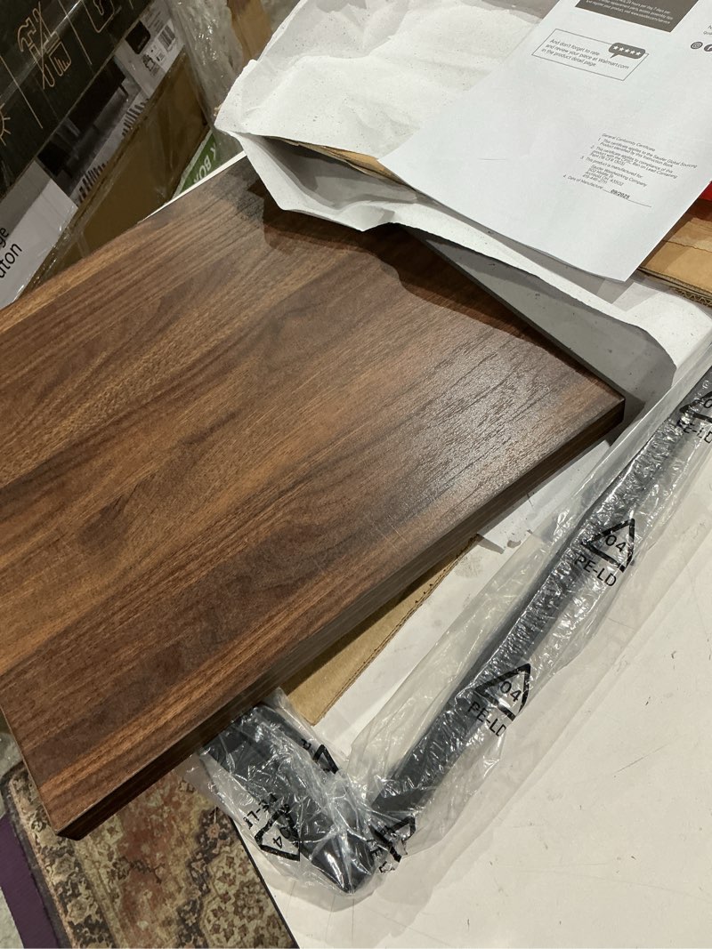 Condition photo showing Good Condition for mainstays c-shape metal end table, canyon walnut finish