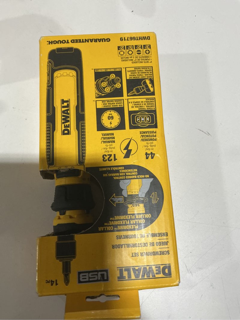 Condition photo showing Good Condition for DEWALT 8V MAX Cordless Screwdriver Kit, Gyroscopic, 2 Batteries and Charger Included (DCF680N2)