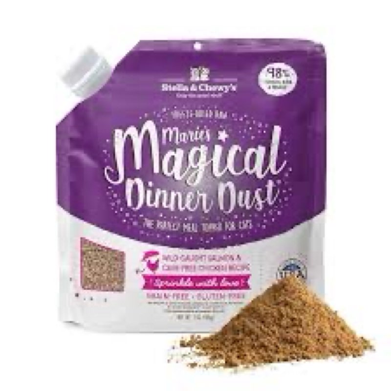 (best by: 08/28/2025) stella & chewy's freeze-dried raw cat & kitten food topper - magical dinner dust - premium wild-caug