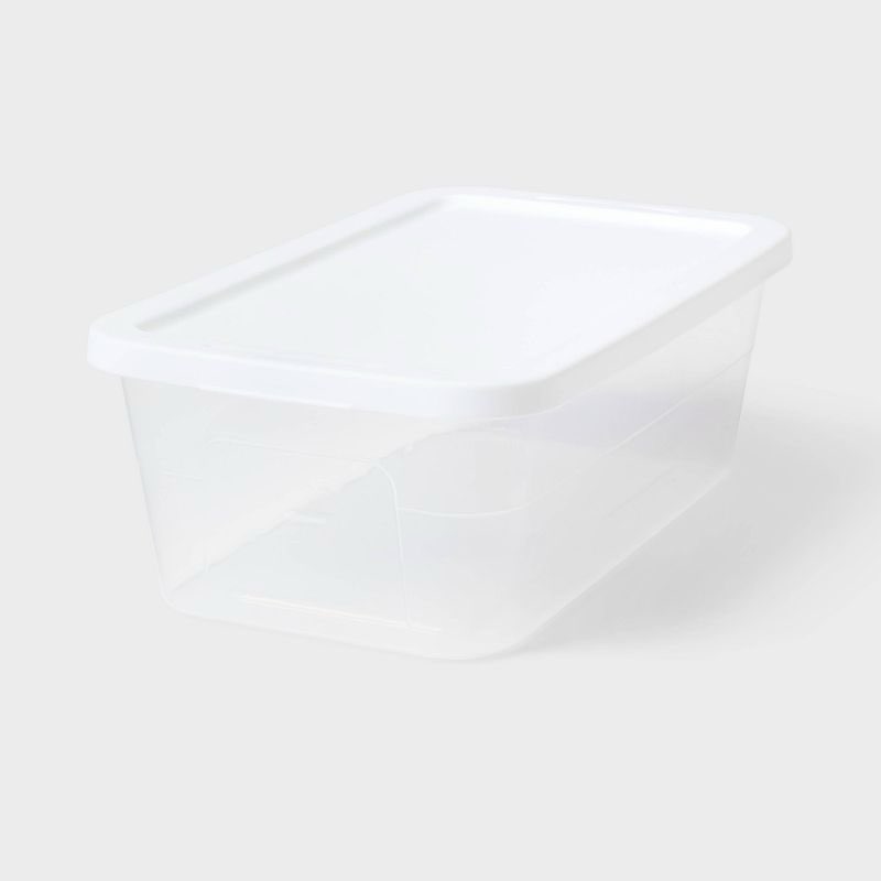 6qt Clear Storage Box with Lid White - Brightroom™ 18 Pack 