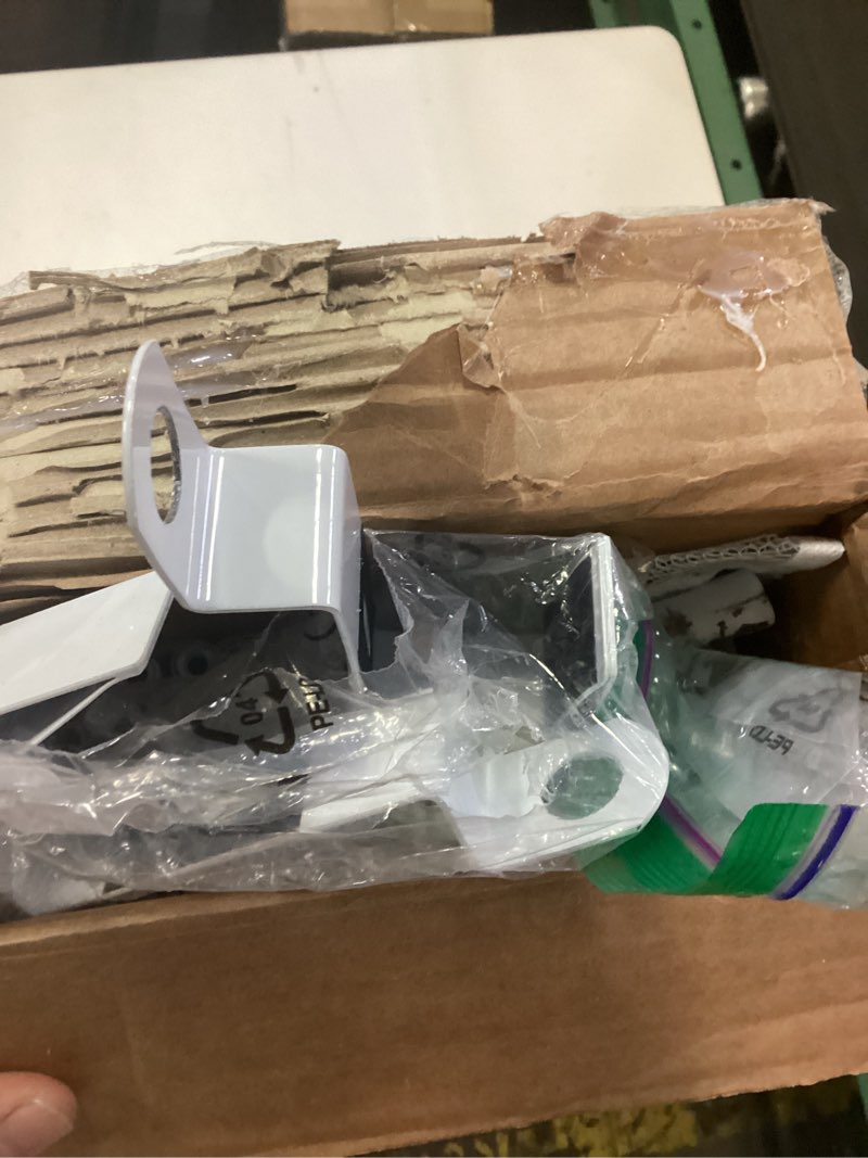 Condition photo showing As Is for whitmor 36 pair over the door shoe rack, 12 tier hanging shoe organizer, heavy duty metal & mesh shoe holder, hanging shoe rack for closet organizer & storage, 69" l x 21.7" w x 7.5" h, white 36 pair, white