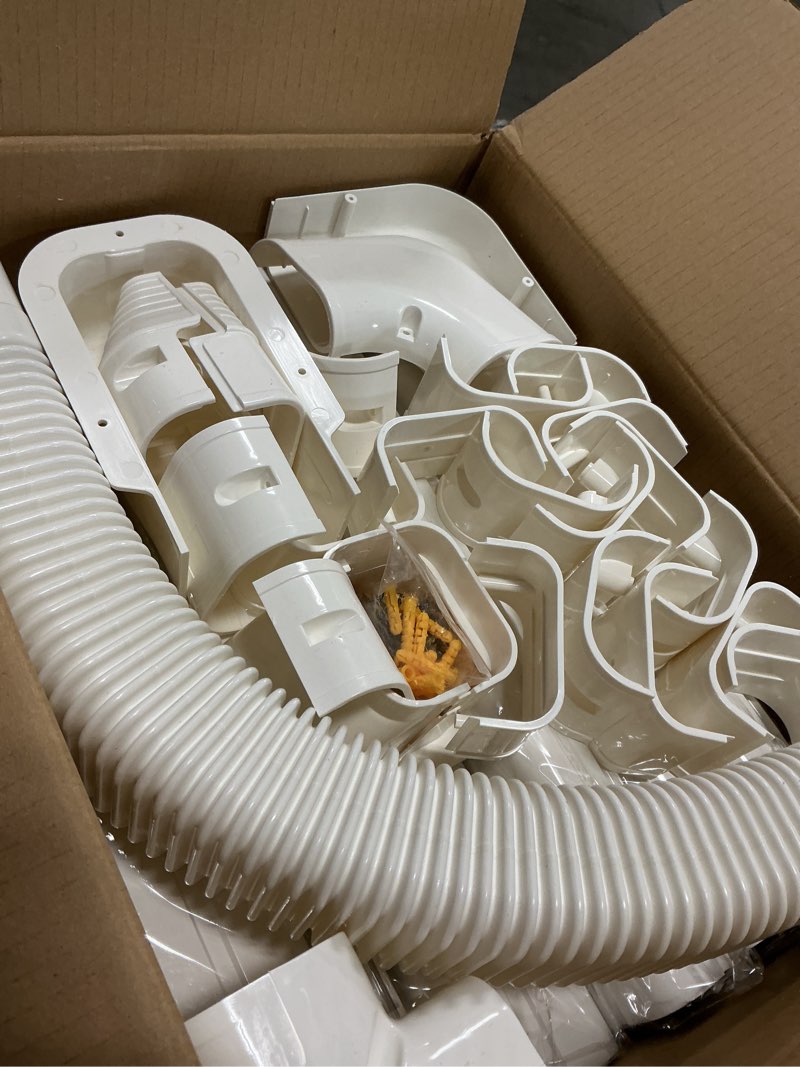 Condition photo showing Good Condition for kalkehay 3" w x 16ft l line set cover kit for ductless mini split air conditioners, pvc decorative cover for central ac and heat pump systems tubing cover white 3" w x 16.1ft l cover kit