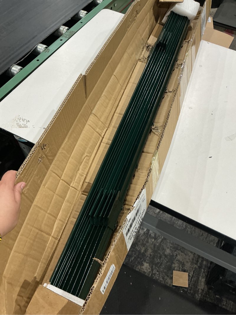 Condition photo showing Good Condition for fence post 4 feet / 48 inch, pack of 10, heavy duty metal fence posts, no dig u post with u-channel, adjustable tabs & anchor plate, rust-proof steel fence stakes for garden, farm, lawn, poultry