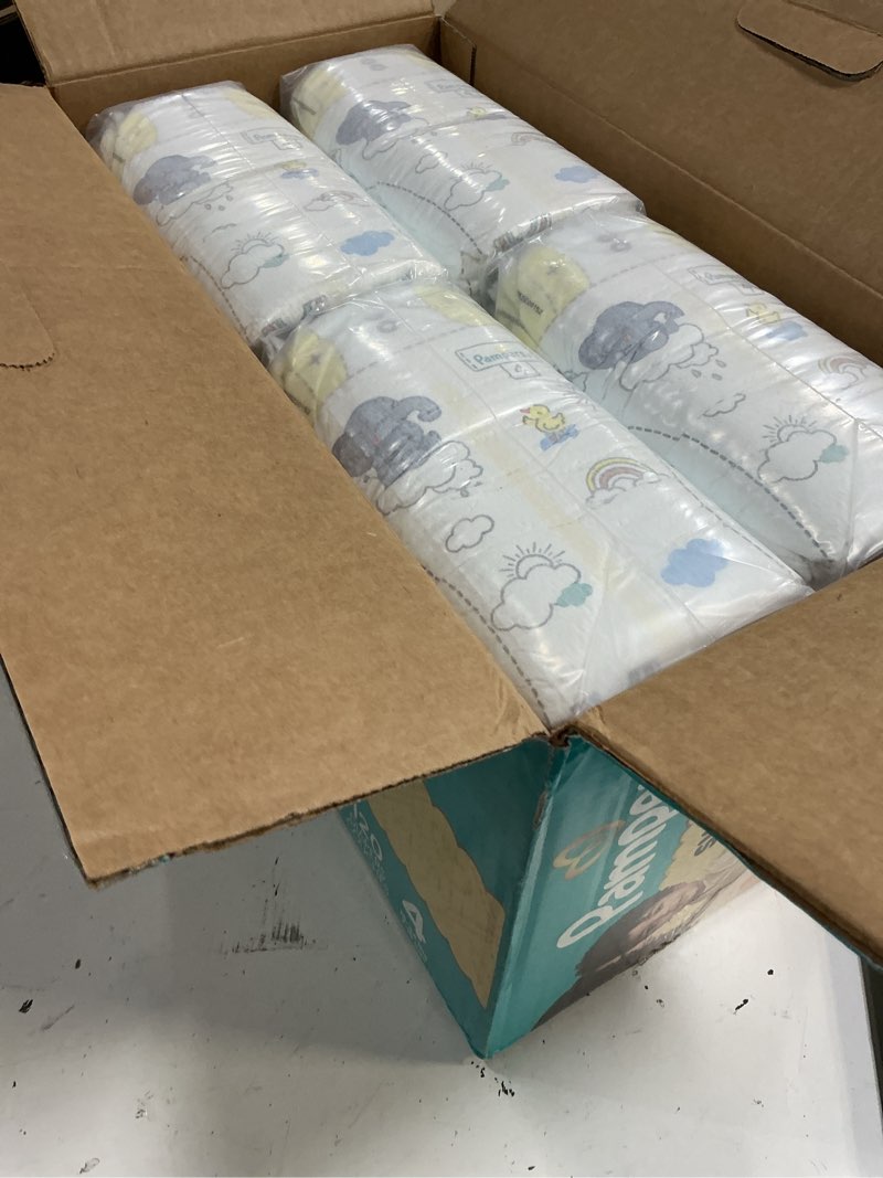 Condition photo showing New/Like New for (size:4)pampers swaddlers diapers, size 4 (15-34 lbs), 120 count, absorbent, keeps baby dry and comfortable, skin safe disposable baby diaper (packaging may vary) size 4 120