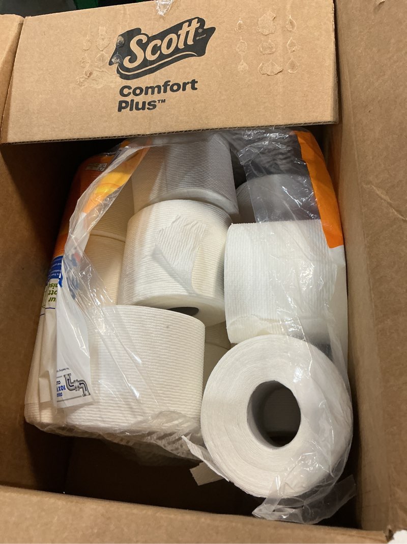 Condition photo showing As Is for scott comfortplus toilet paper, 36 triple rolls, 231 sheets per roll, septic-safe, 1-ply toilet tissue double 231 sheets (pack of 36)